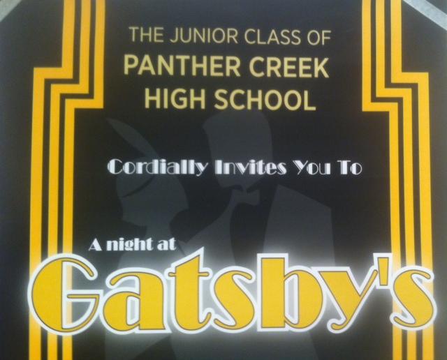 The 2014 prom theme is A Night at Gatsbys, after the recent hit movie, which was based on the prominent novel from the 1920s - The Great Gatsby.