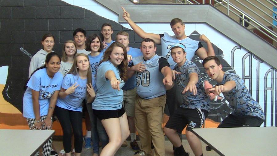 Panther Creek students showing their PC Pride for PC Pride Friday.