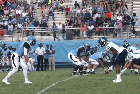 20 September 2014 - Junior Caleb Cross (left) reeled in four passes for 27-yards as Panther Creek shutout Leesville 27-0. Cross finished the year with 38 catches (T-2nd on team) for 538-yards (2nd on team) and 4 touchdowns (3rd on team). 