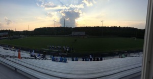 17 September 2014 - The Catamount soccer team warms up for a home match against Fuquay-Varina in a battle of the conference's two top defenses. 