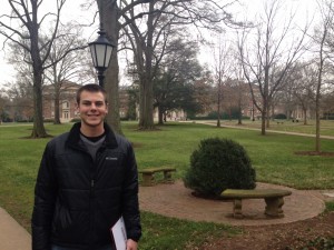 Fick on his second unofficial visit to Davidson College (15 January 2015)