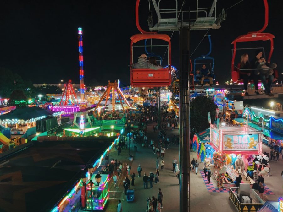 A simple birds eye view of Raleighs annual State Fair, was captured on one of the first few nights of the opening.