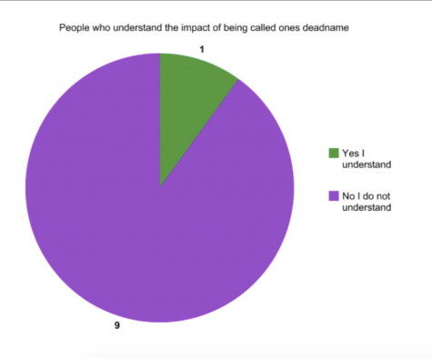 1 in 10 students polled were aware of the impact of being called by a deadname. 9 in 10 people were not.