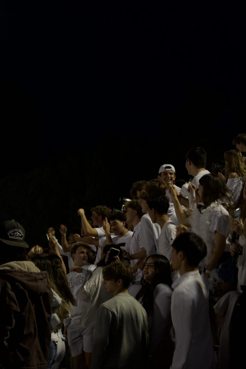 Students in the homecoming student section 